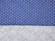 Steppstoff Jeans wattiert P�nktchen, jeansblau
