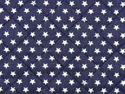 Steppstoff Jeans wattiert Sterne, dunkelblau