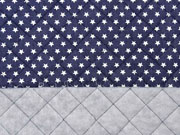 Steppstoff Jeans wattiert Sterne, dunkelblau