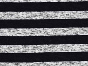 Strickstoff Streifen angeraut, schwarz grau