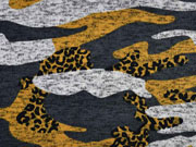 Strickstoff Camouflage angeraut, ocker