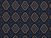 Viskose Jersey Rauten Inkamuster, schwarz ocker