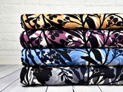 Viskose Jersey Blumen, ocker