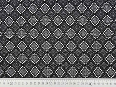 Viskose Jersey Rauten Inkamuster, schwarz wei�