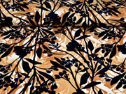 Viskose Jersey Blumen, ocker