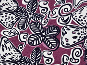 French Terry Sweat Viskose Blumen Afrika, beere