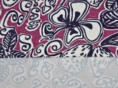 French Terry Sweat Viskose Blumen Afrika, beere