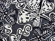 French Terry Sweat Viskose Blumen Afrika, grau