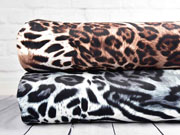 elastischer Samt Leoparden Muster, beige braun