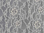 Punto di Roma elastische Spitze Blumen, beige schwarz