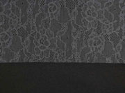 Punto di Roma elastische Spitze Blumen, dunkelgrau