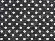 Strickjersey Punkte meliert, schwarz