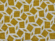 Strickjersey grafisches Muster Rauten, ocker