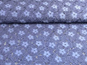 Spitze gro�e Blumen, jeansblau