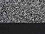 Strick meliert Doubleface Fleece, schwarz