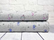 Jersey Fussballer Glitzerdruck, grau melange blau