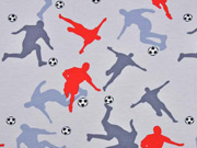 French Terry Sweat Fussballer, hellgrau