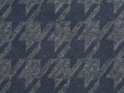 Jacquard Jersey angeraut Hahnentritt, dunkelblau melange