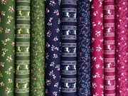 Baumwollstoff Bl�mchen Trachtenlook, bordeaux