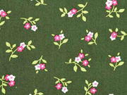 Baumwollstoff Bl�mchen Trachtenlook, moosgr�n