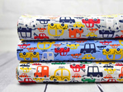 Baumwollstoff Autos, hellblau