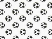 Baumwollstoff Fu�b�lle, wei�