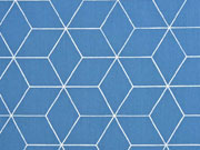 Baumwollstoff W�rfelmuster, jeansblau