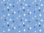 Baumwollstoff kleine Kreuze, rauchblau