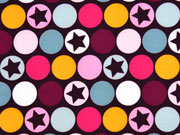 Softshell Stoff Stoff Punkte Sterne, bordeaux