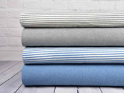 Jersey Streifen garngef�rbt angeraut, hellblau melange