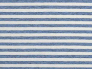 Jersey Streifen garngef�rbt angeraut, hellblau melange