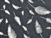 Jersey Federn Silber metallic, anthrazit melange