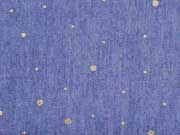 Jeansstoff goldene Glitzerpunkte, jeansblau