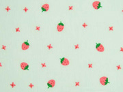Voile Baumwolle Erdbeeren, hellgr�n