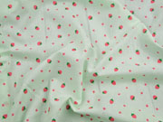 Voile Baumwolle Erdbeeren, hellgr�n