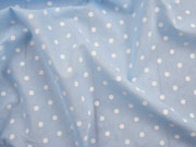 Voile Baumwolle wei�e Punkte, hellblau