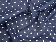 RESTST�CK 66 cm Voile Baumwollstoff wei�e Punkte, dunkelblau