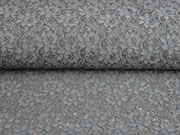 elastische Spitze mit Baumwolle Blumen, dunkelgrau