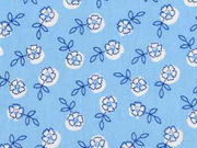 Baumwollstoff Bl�mchen Bl�tter, hellblau