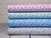 Baumwollstoff Bl�mchen Bl�tter, hellgrau