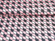 Viskosejersey grafische Seile, rosa grau