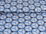 Viskosejersey Blumen, blau