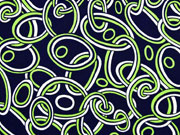 Viskosejersey Ketten Kreise, hellgr�n dunkelblau