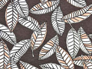 Viskosejersey Bl�tter, aprikot dunkel taupe