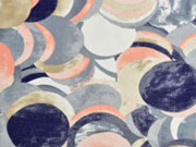 T-Shirtstoff Kreise, apricot grau cremewei�