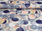 T-Shirtstoff Kreise, apricot grau cremewei�