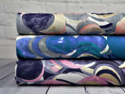 T-Shirtstoff Kreise, apricot grau cremewei�