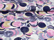 T-Shirtstoff Kreise,altrosa lilablau beige