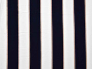 Viskose Stoff Blockstreifen, beige wei� dunkelblau