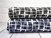 Viskosejersey grafisches Muster, wei� schwarz